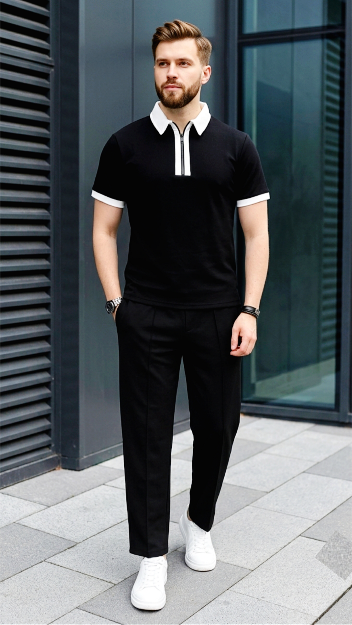 Midnight Edge Tracksuit – 620 (Jet Black)