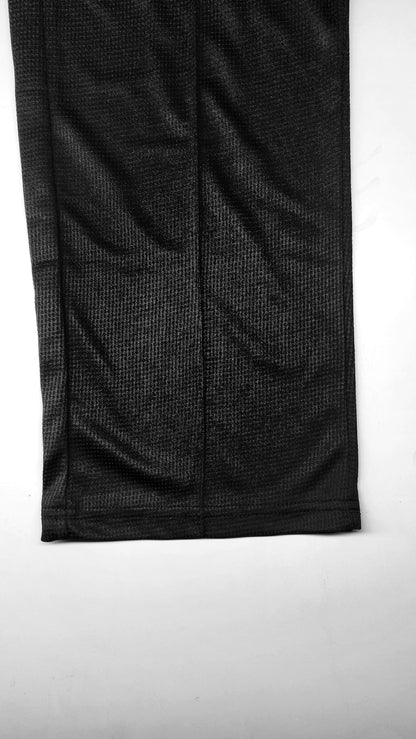 Turkish Structured Pitch Black loose bottom trouser