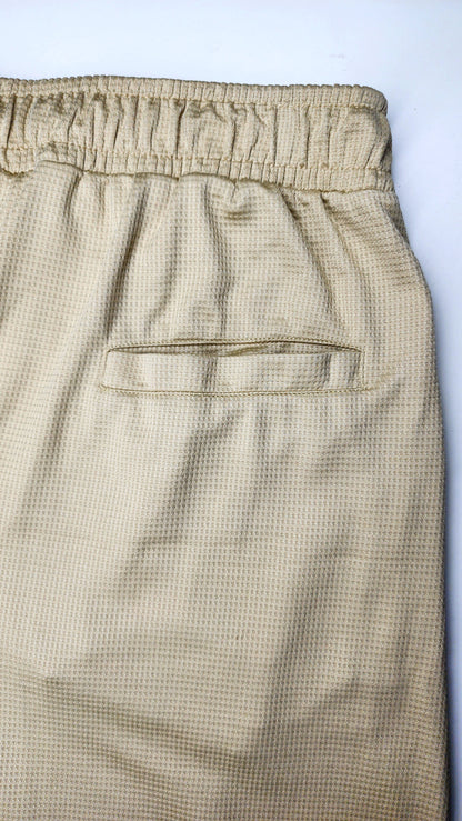 Turkish Structured Sand Beige loose bottom trouser