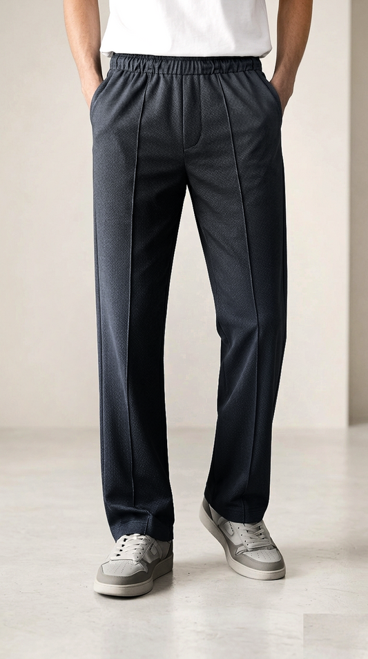 Turkish Structured Charcoal Grey loose bottom trouser