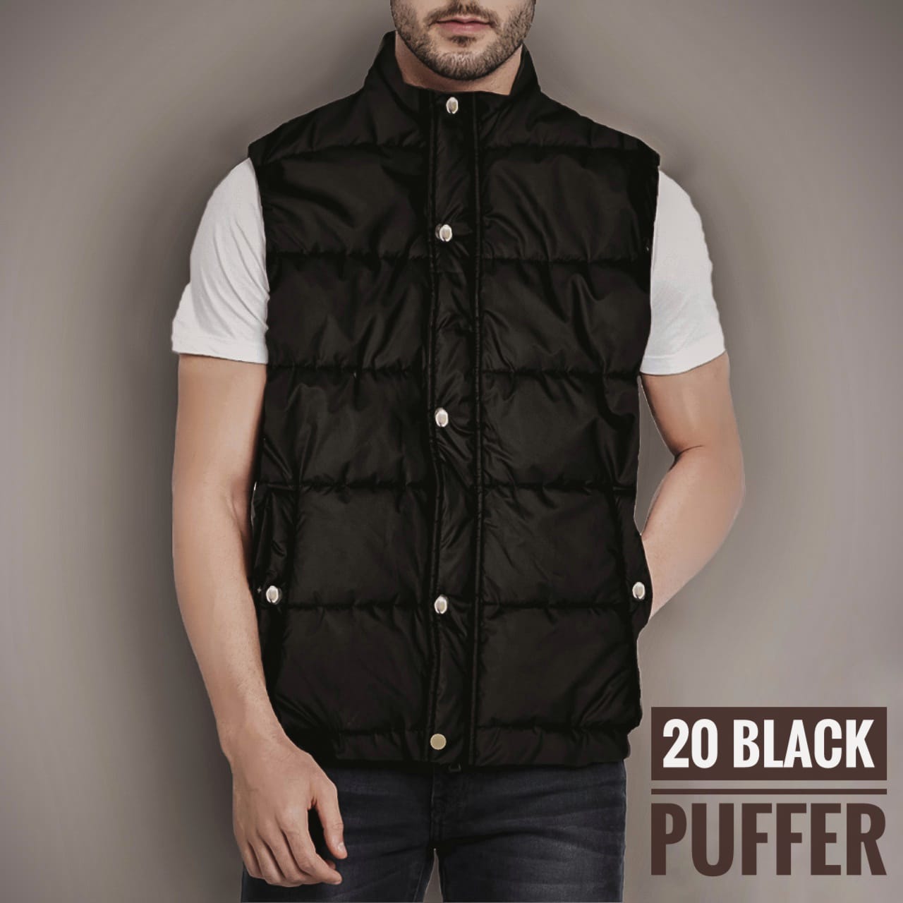 20-Black Puffer Jacket Sleeveless