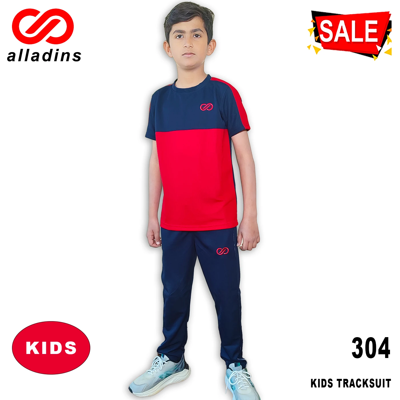 304 KIDS Tracksuit Navy Blue Red