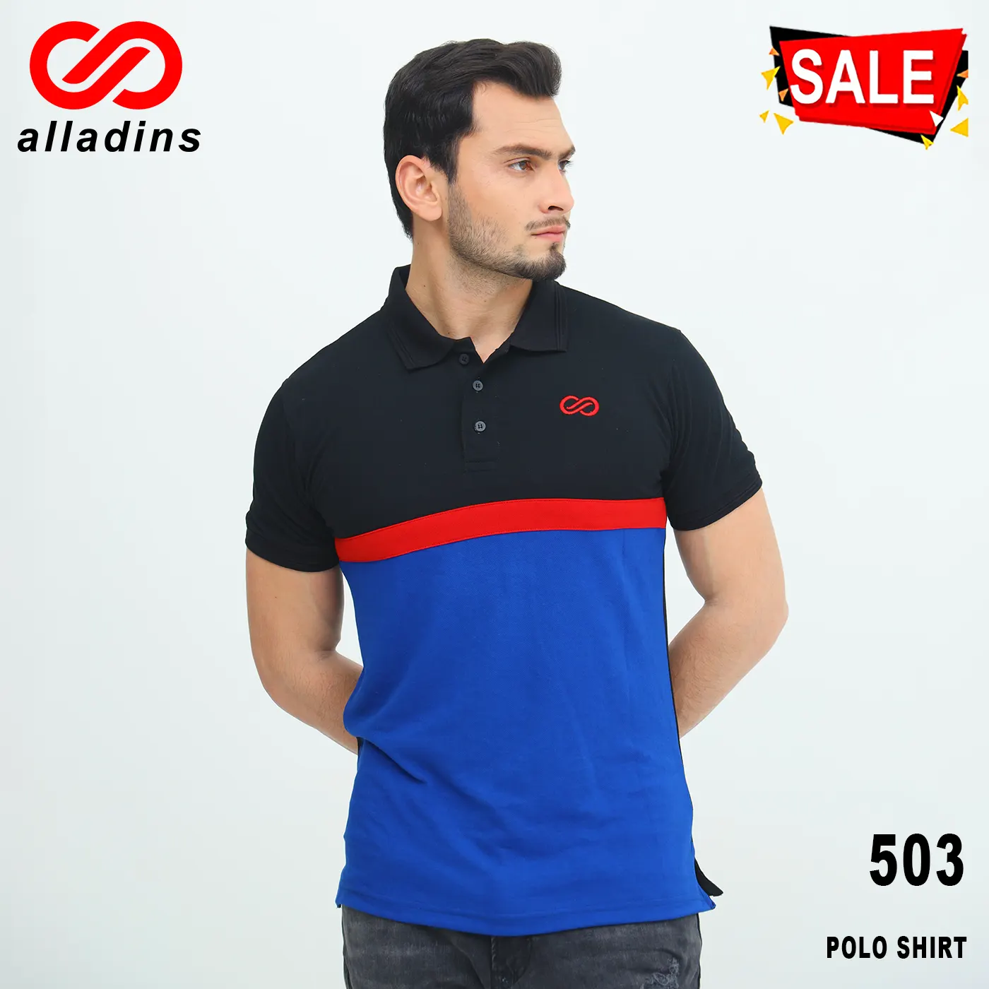 503 POLO BLACK ROYAL BLUE 