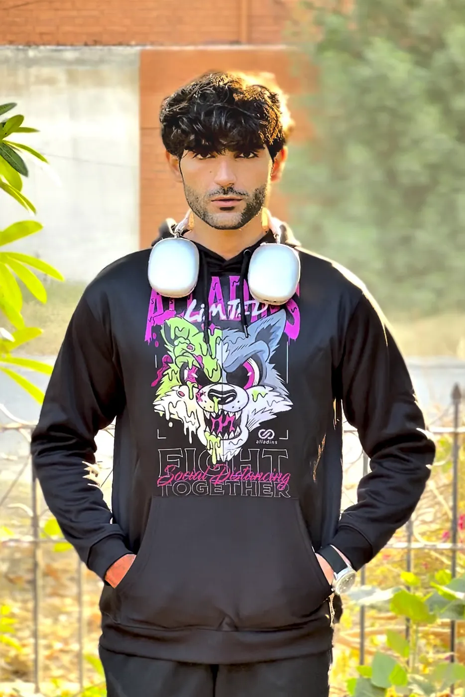 554 Wolf Sublimation Polyester Fleece Hoodie 